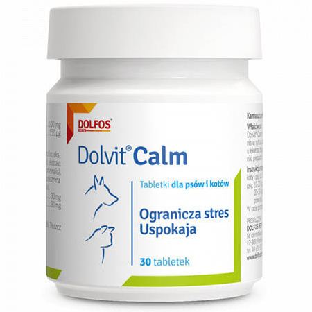 Dolfos Dolvit Calm Suplement uspokajający dla psów i kotów 30 tabletek