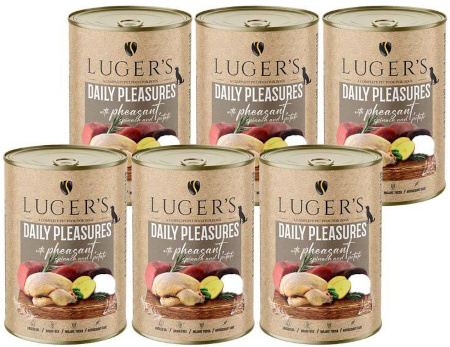 Karma mokra dla psa Luger's Daily Pleasures z bażantem, szpinakiem i ziemniakiem zestaw 6 x 400 g