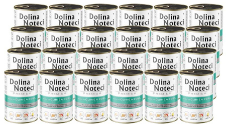 Mokra karma dla psa Dolina Noteci Premium bogata w perliczkę z jabłkiem zestaw 24 x 400 g