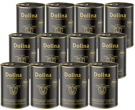 Mokra karma dla psa Dolina jagnięcina i królik zestaw 12 x 400 g
