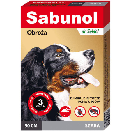 Sabunol Obroża przeciw pchłom dla psa szara 50 cm