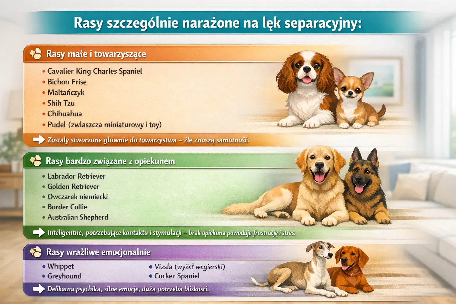 Rasy szczególnie narażone na lęk separacyjny
