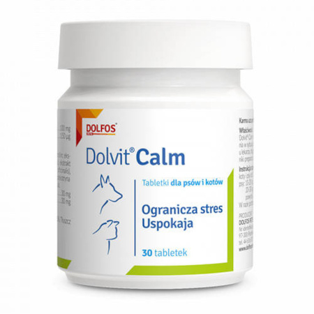 Dolfos Dolvit Calm Suplement uspokajający dla psów i kotów 30 tabletek