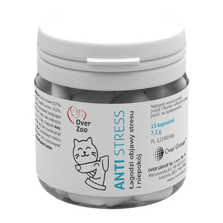 Over Zoo Anti Stress preparat łagodzący objawy stresu zwierząt 15 kapsułek