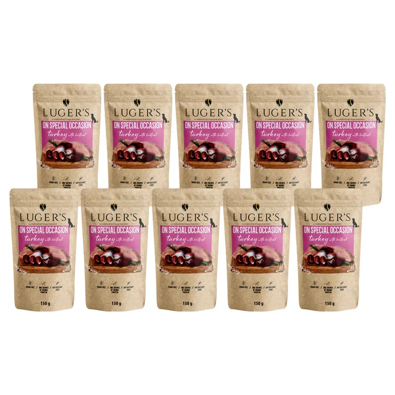 Karma mokra dla psa Lugers On Special Occasion indyk z burakiem zestaw 10 x 150 g