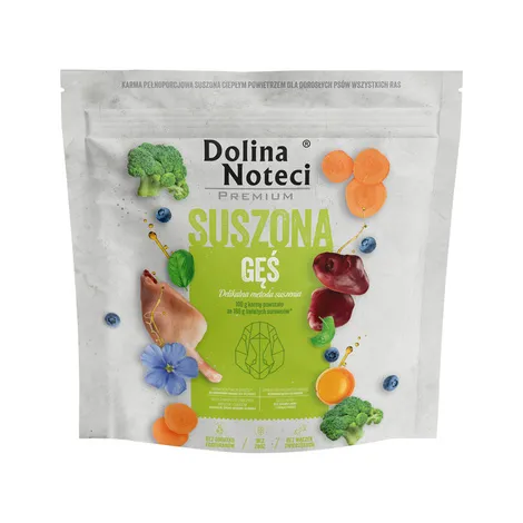 Karma suszona dla psa Dolina Noteci Premium gęś 1 kg