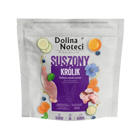 Karma suszona dla psa Dolina Noteci Premium królik 1 kg