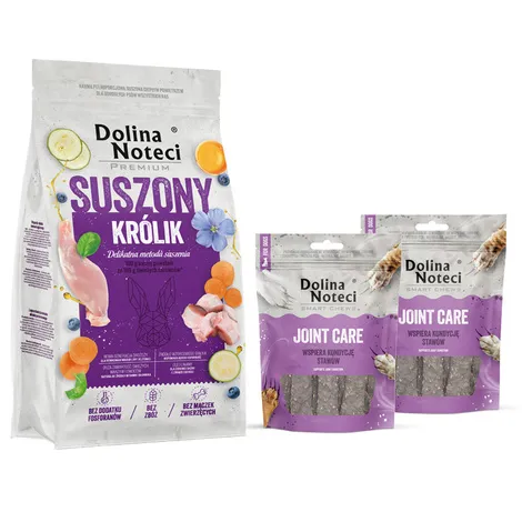Karma suszona dla psa Dolina Noteci Premium królik 9 kg gratis 2 x Smart Chews Joint Care wspomagające stawy