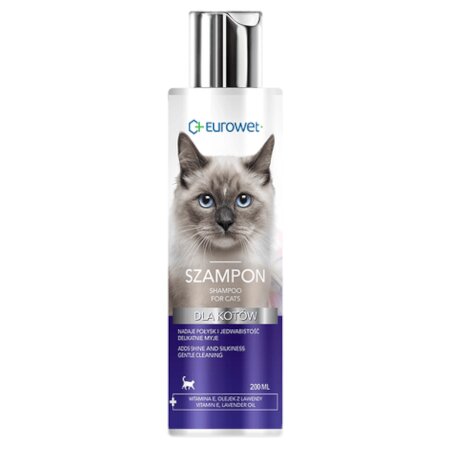 Szampon Eurowet dla kotów połysk i jedwabistość 200 ml