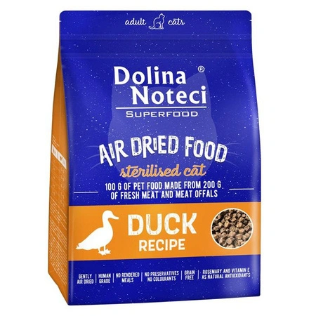 Dolina Noteci Superfood danie z kaczki karma suszona dla kota po sterylizacji 1 kg