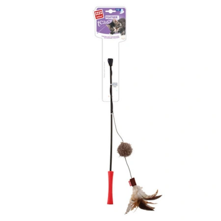 Feather Teaser Zabawka dla kota wędka z piórkami i grzechotką 62 cm