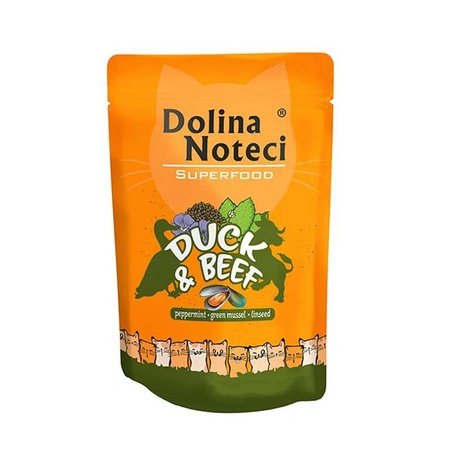 Mokra karma dla kota Dolina Noteci Superfood kaczka i wołowina saszetka 85 g