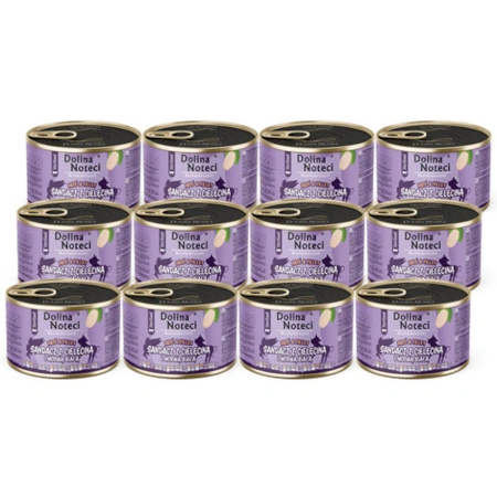 Mokra karma dla kota po sterylizacji sandacz z cielęciną i morwą białą Dolina Noteci Superfood Pasztet Filet zestaw 12 x 185 g