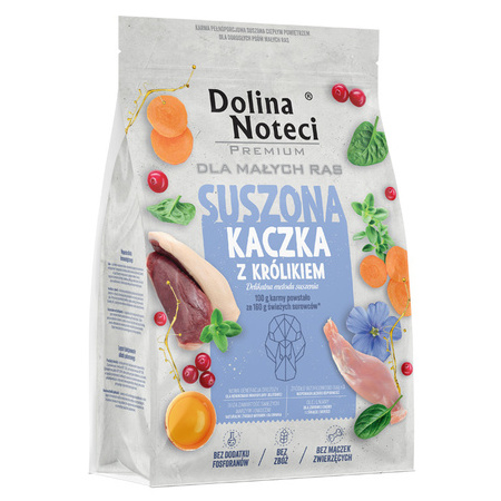 Karma suszona dla psa Dolina Noteci Premium dla dorosłych psów małych ras kaczka z królikiem 3 kg