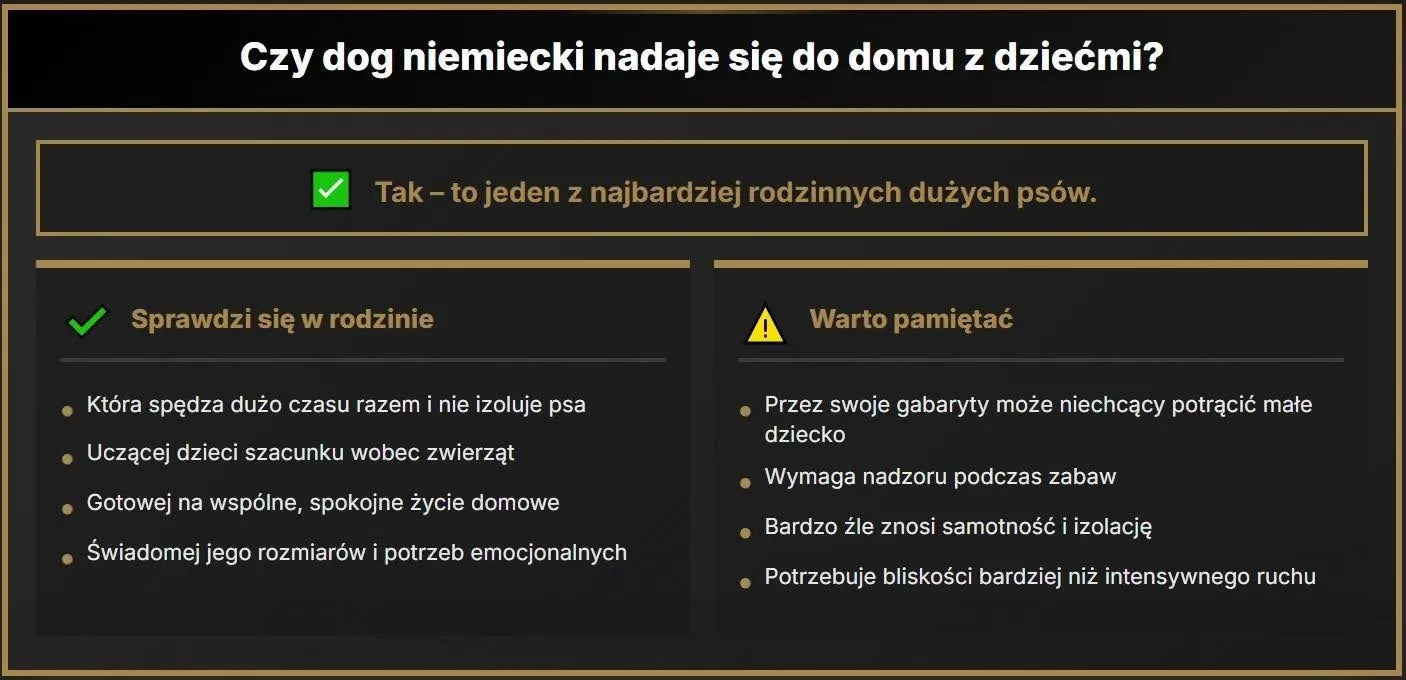 Czy dog niemiecki nadaje się do domu z dziećmi?