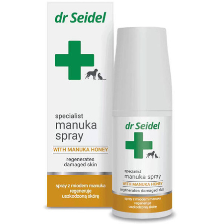 Dr Seidel Manuka Spray Specjalistyczny preparat do pielęgnacji uszkodzonej skóry dla psa i kota 50 ml