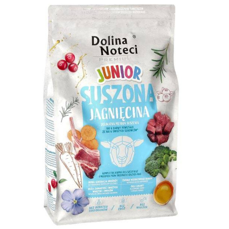 Karma suszona dla psa Dolina Noteci Premium junior jagnięcina 4 kg