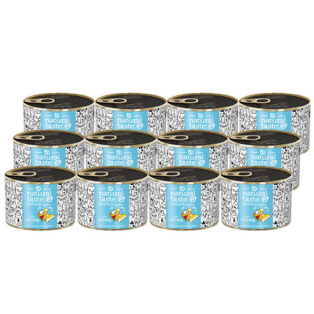 Mokra karma dla kota Natural Taste Złota Rybka – danie z sardynki zestaw 12 x 185 g