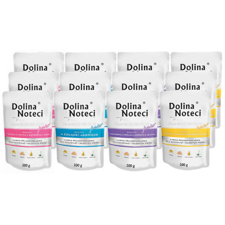 Mokra karma dla psa Dolina Noteci Premium junior Mix 12 x 100 g