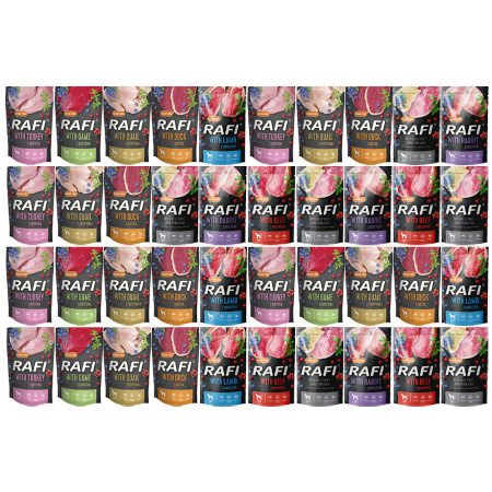 Mokra karma dla psa Rafi mix smaków 40 x 500 g