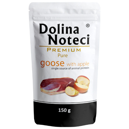 Mokra karma dla psa alergika Dolina Noteci Premium Pure bogata w gęś z jabłkiem 150 g