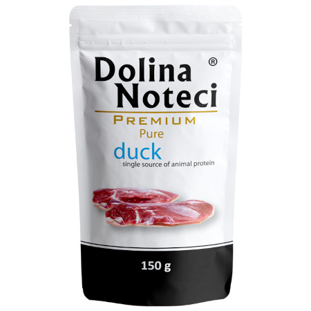 Mokra karma dla psa alergika Dolina Noteci Premium Pure bogata w kaczkę saszetka 150 g