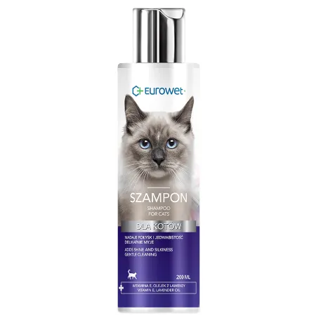 Szampon Eurowet dla kotów połysk i jedwabistość 200 ml