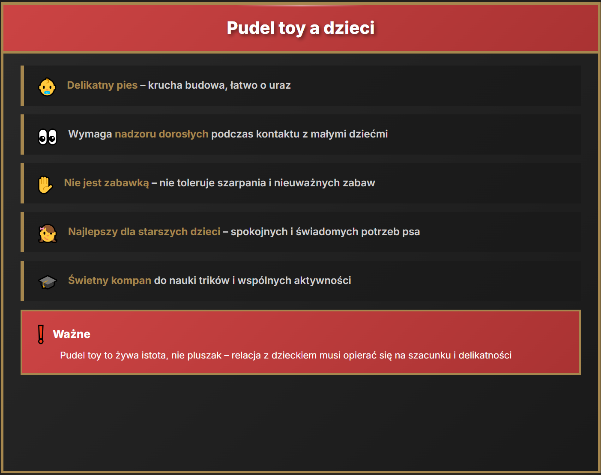 Pudel toy a dzieci