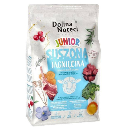 Karma suszona dla psa Dolina Noteci Premium junior jagnięcina 4 kg