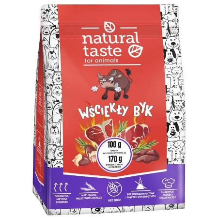 Karma suszona dla psa Natural Taste Wściekły Byk 1 kg
