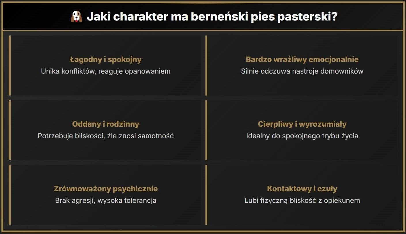 Jaki charakter ma berneński pies pasterski?