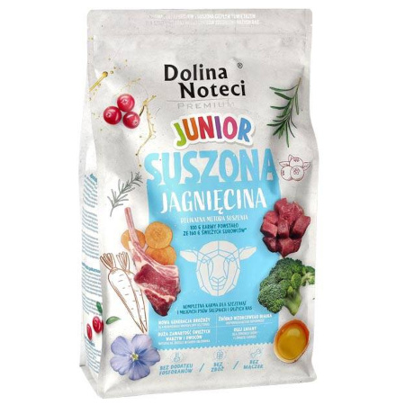 Karma suszona dla psa Dolina Noteci Premium junior jagnięcina 4 kg