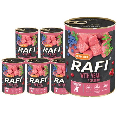 Mokra karma dla psa Rafi junior z cielęciną zestaw 6 x 400 g