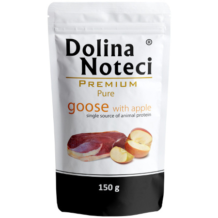 Mokra karma dla psa alergika Dolina Noteci Premium Pure bogata w gęś z jabłkiem 150 g
