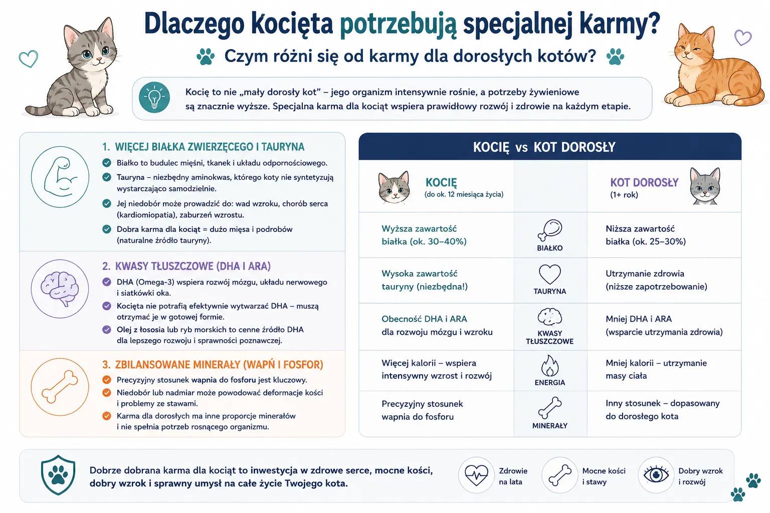 Dlaczego kocięta potrzebują specjalnej karmy?