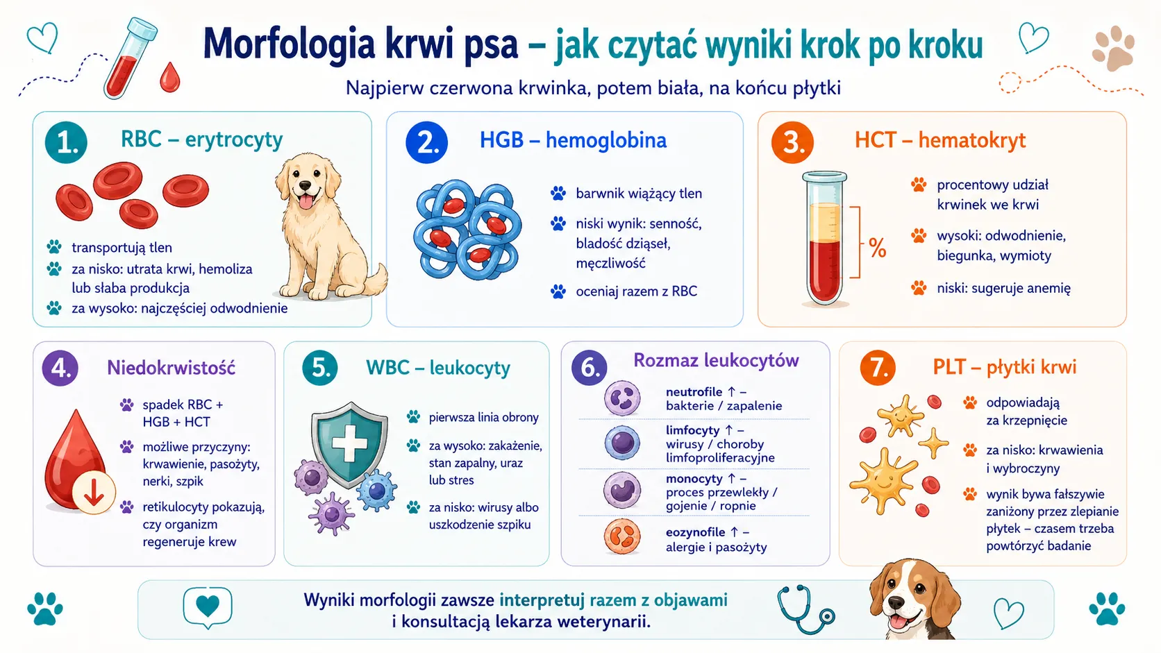 Morfologia krwi psa – jak czytać wyniki krok po kroku