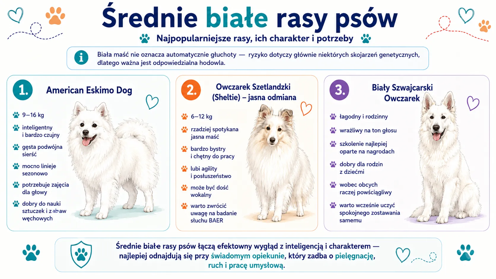 Średnie białe rasy psów - najpopularniejsze rasy, ich charakter i potrzeby