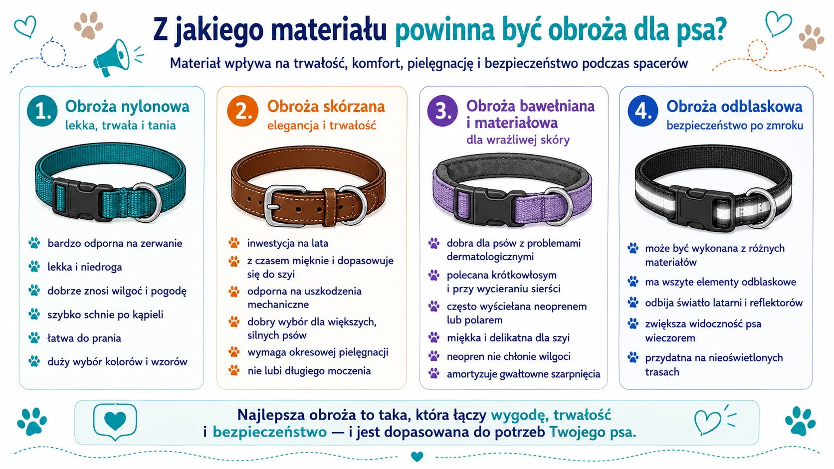 Z jakiego materiału powinna być obroża dla psa?