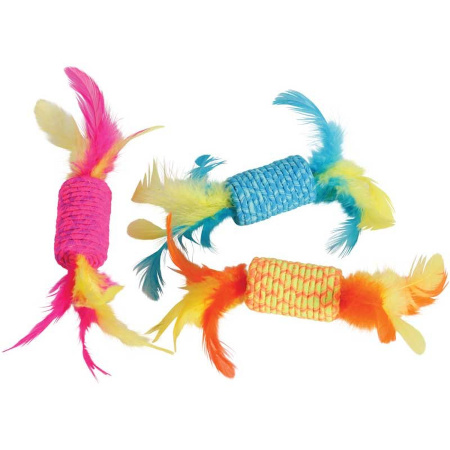 Zolux zabawka dla kota cukierek z piórkami elastyczny