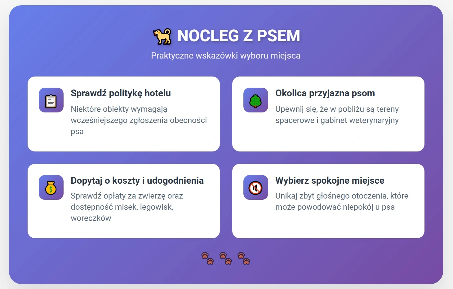Nocleg z psem - praktyczne wskazówki wyboru miejsca