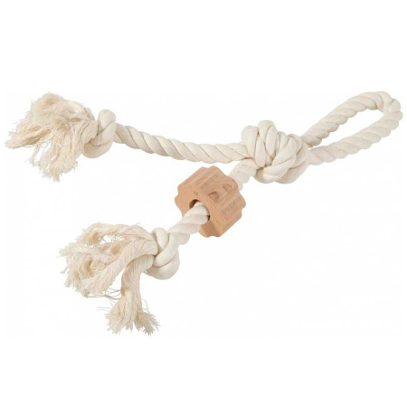 Zolux Wild Zabawka sznurowa z uchwytem, z drewnianym krążkiem