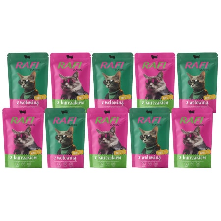 Rafi Classic Mokra karma dla kota zestaw mix smaków 10 x 100 g