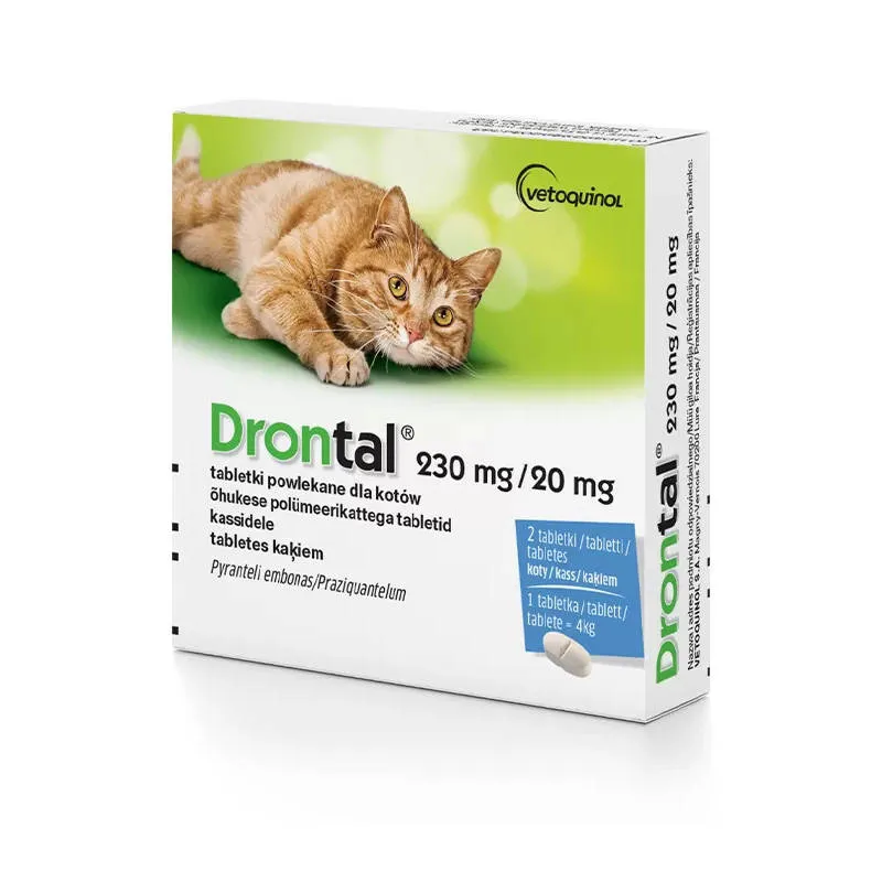 Vetoquinol Drontal Tabletki na pasożyty dla kota 2 szt