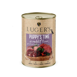 Karma mokra dla psa szczeniaka Luger's Puppy's Time z wątróbką z królika, szpinakiem i żurawiną 400 g