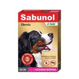Sabunol Obroża ozdobna różowa przeciw pchłom i kleszczom dla psa 50 cm