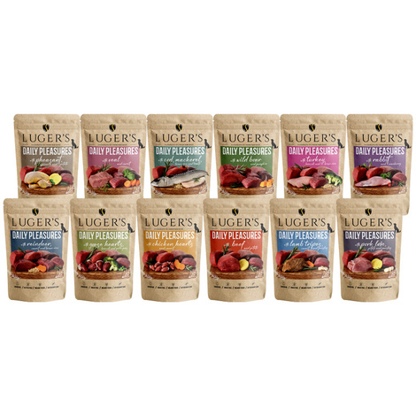 Karma mokra dla psa Luger's Daily Pleasures mix smaków zestaw 12 x 500 g