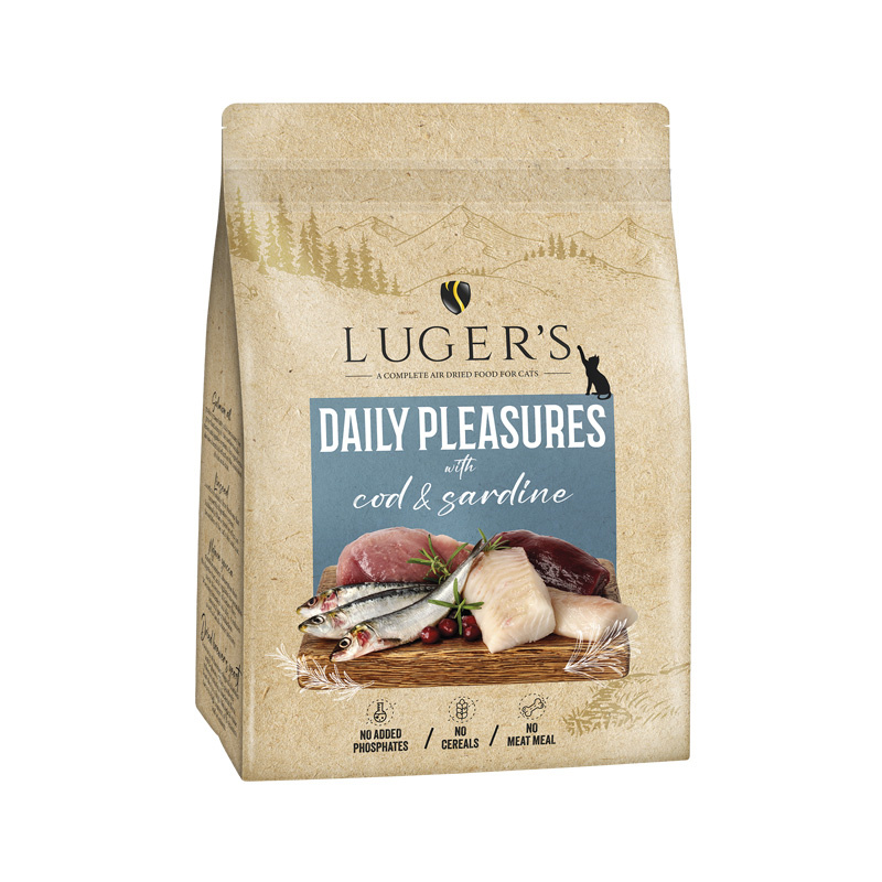 Super Oferta Luger’s Daily Pleasures karma suszona dla kota z dorszem i sardynką 1 kg