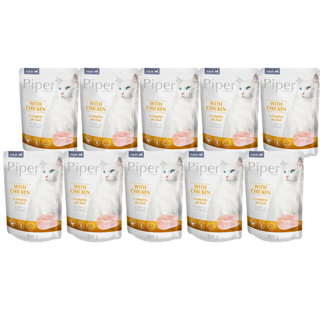 Mokra karma dla kotów Piper Animals z kurczakiem zestaw 10 x 100 g