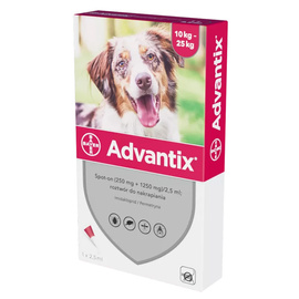 Bayer Advantix Krople na kleszcze dla psów 10 - 25 kg 2,5 ml 1 szt.