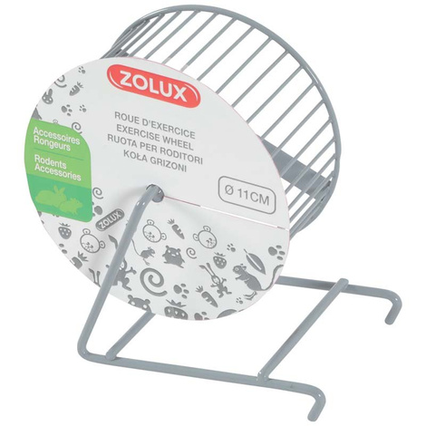 Zolux Kołowrotek metalowy dla gryzoni szary 11 cm